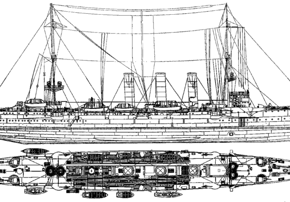 Крейсер SMS Emden [Light Cruiser] - чертежи, габариты, рисунки